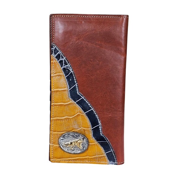 Unbranded Other - MEN'S WESTERN COWBOY WALLET GENUINE LEATHER LONG BI FOLD TALL RODEO WALLET